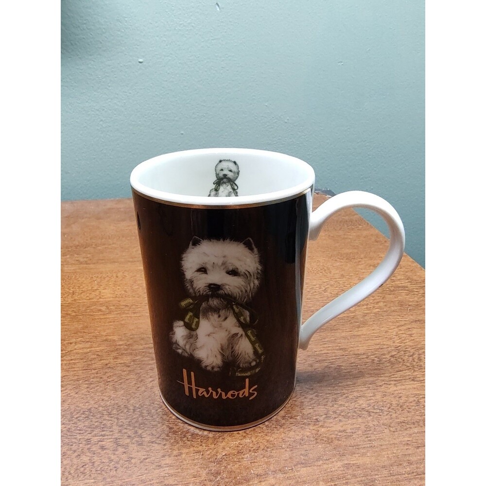 Harrods coffee tea mug cup Westland terrier dog England Westie